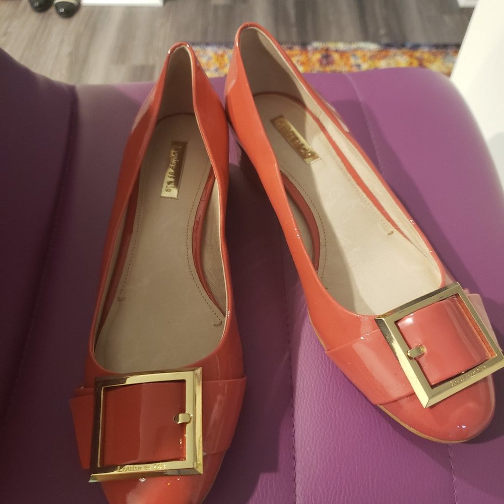 PEACH PATENT BALLERINA FLATS (EUROPEAN) SZ 9.5